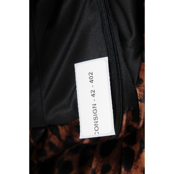 The Attico Womens Leopard Print Top Size 40 Brown Tan Bow Balloon Ruffle Sleeve - Picture 14 of 16